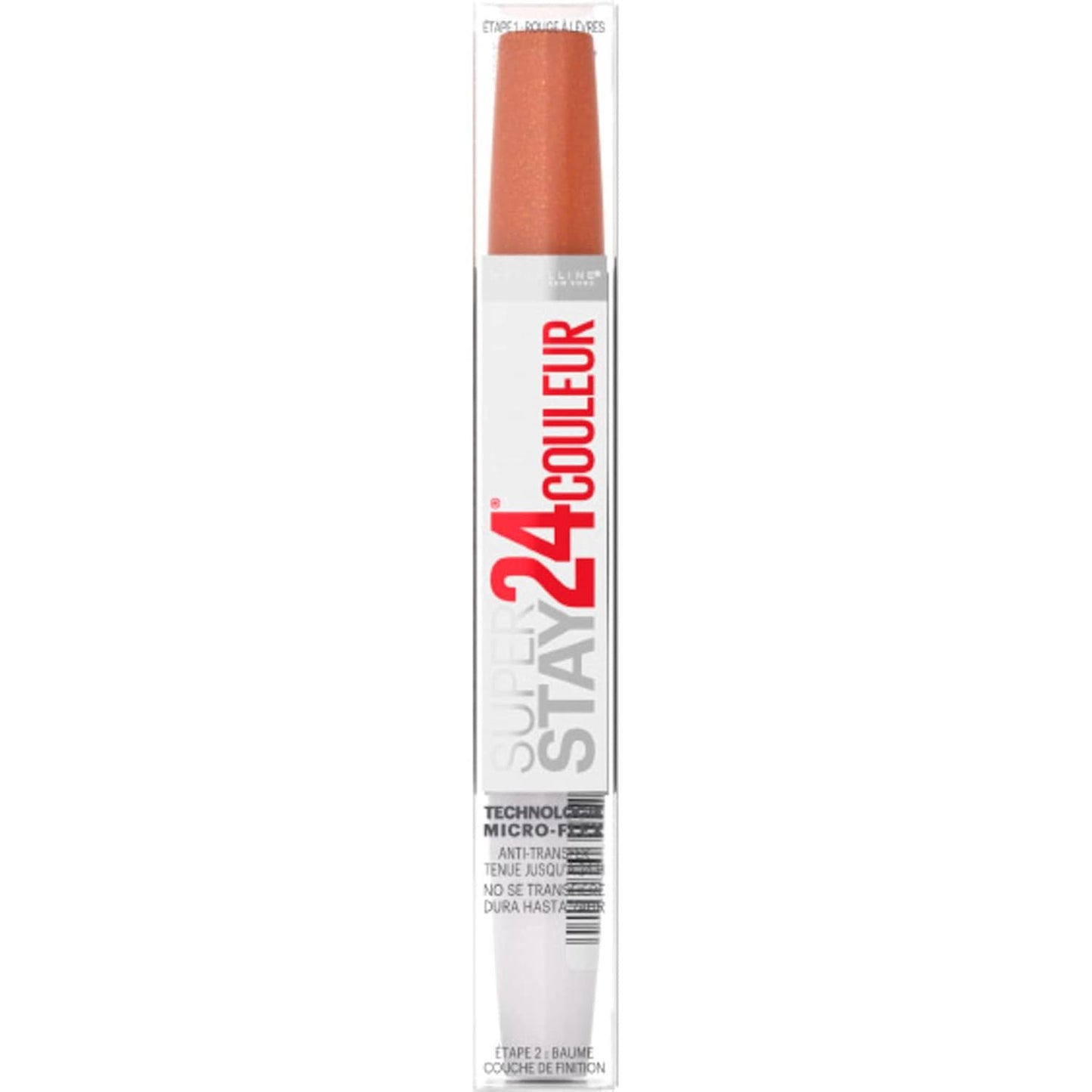 Super Stay 24 2-Step Long Lasting Liquid Lipstick and Lip Balm, 910 Copper Glist