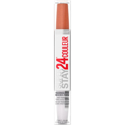 Super Stay 24 2-Step Long Lasting Liquid Lipstick and Lip Balm, 910 Copper Glist