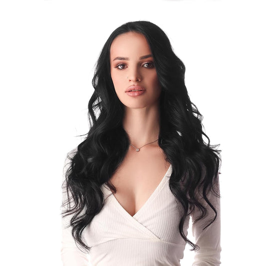 Virgin Tape in Hair Extensions Color 1 Jet Black Tapes Extensions 14 Inch Remy H