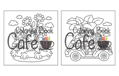 Tiny Gardens: Cute & Comfy Coloring Book for Adults and Teens Featuring Adorable