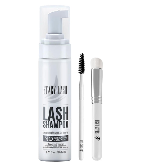 6.76 Fl.Oz / 200Ml Eyelash Extension Shampoo + Brush/Eyelid Foaming Cleanser/Was