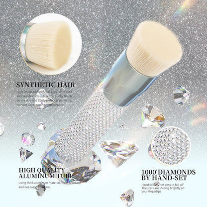 Rhinestone Foundation Brush Diamond Bling Makeup Tanning Brush Flat Top Kabuki B