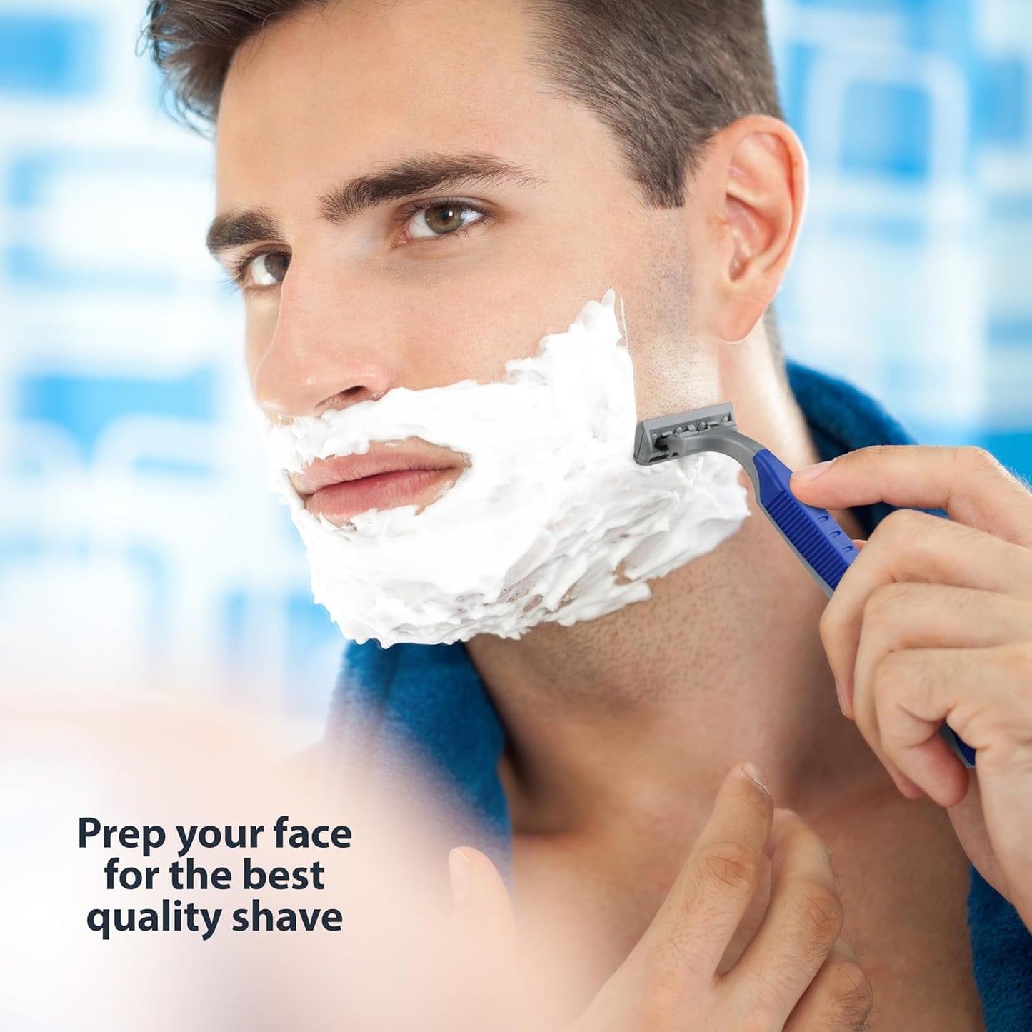 Twin Blade Pivoting Disposable Razors with Rubber Grip, 32 Count, 1-Pack (Previo