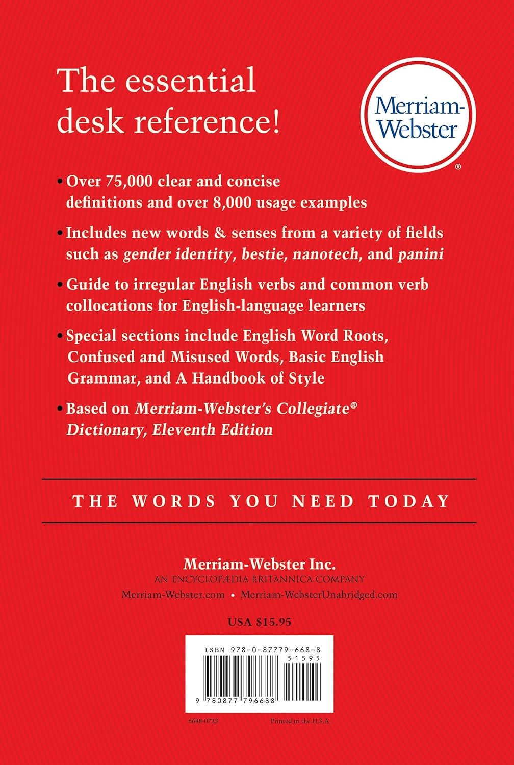 The Merriam-Webster Dictionary, Trade Paperback, Newest Edition