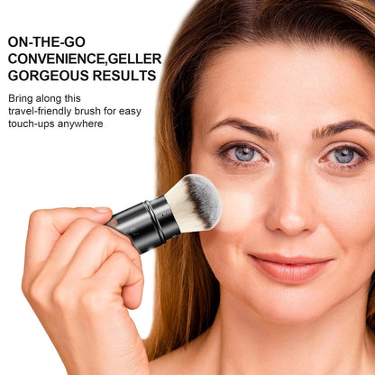 Retractable Airbrush Kabuki Brush for All Face Makeup & Foundation for Liquid, C