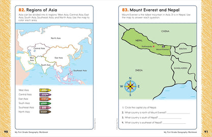 My First Grade Geography Workbook: 101 Games & Activities to Support First Grade