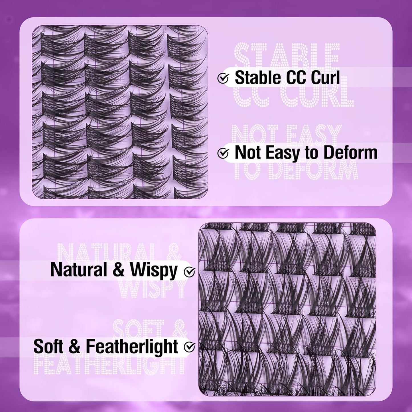 Natural Lash Clusters Kit Wispy Eyelash Clusters Cc-Curly Cluster Eyelash Extens