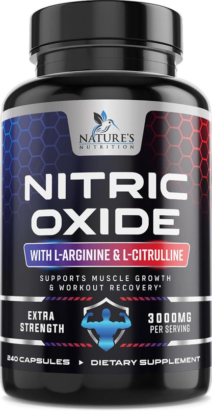 Nitric Oxide Booster Extra Strength 3000Mg - L Arginine 3X Strength Nitric Oxide