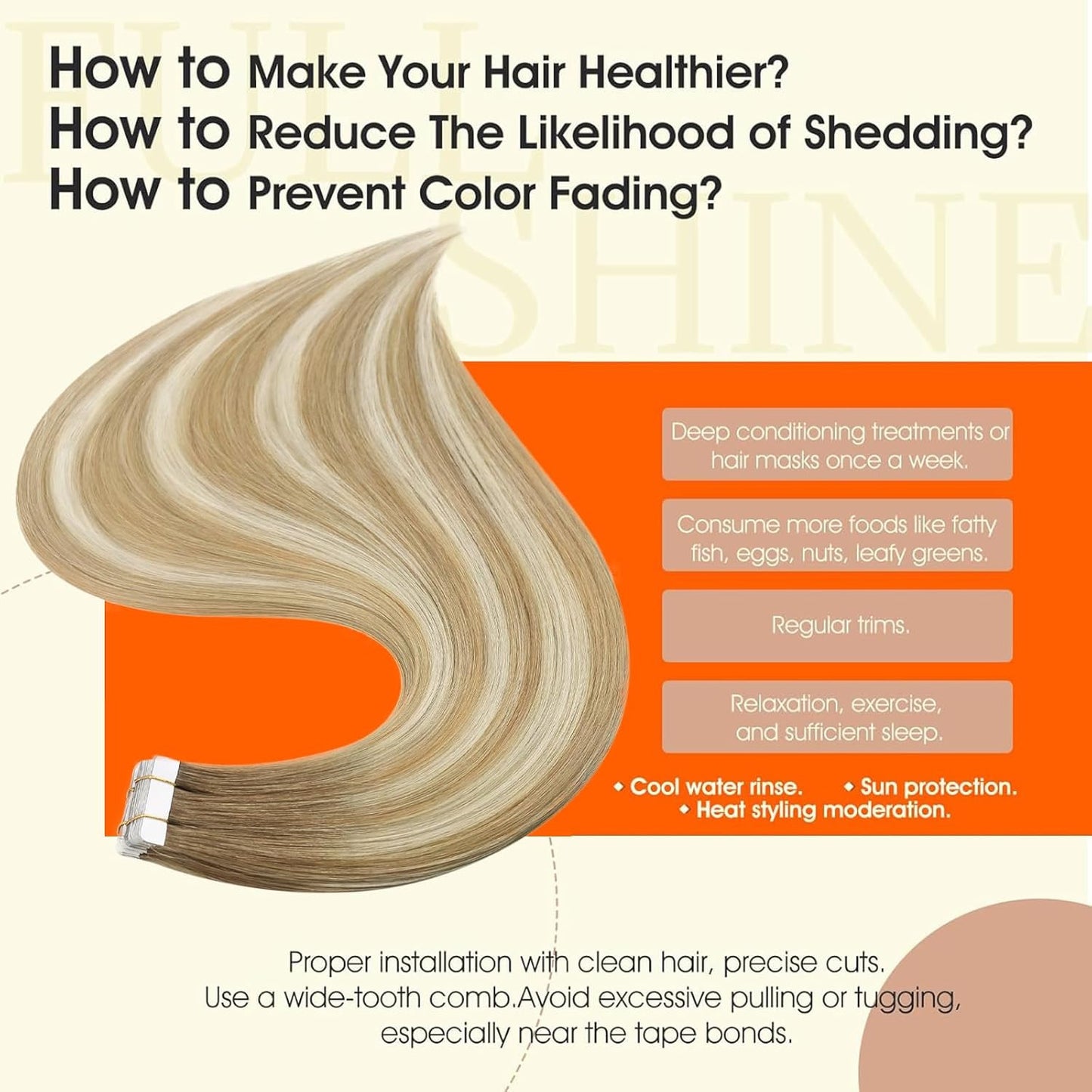 Ombre Tape in Hair Extensions Real Human Hair Color 6/27/60 Balayage Blonde Invi