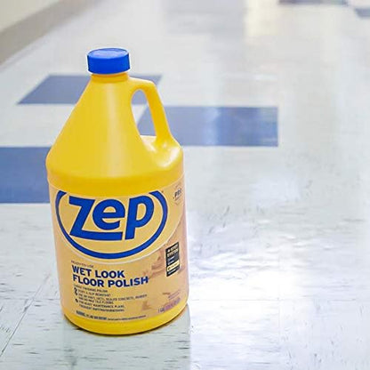 Wet-Look Floor Polish - 1 Gallon ZUWLFF128 - Long Lasting Shine