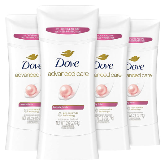Advanced Care Antiperspirant Deodorant Stick Beauty Finish 4 Count for Helping Y