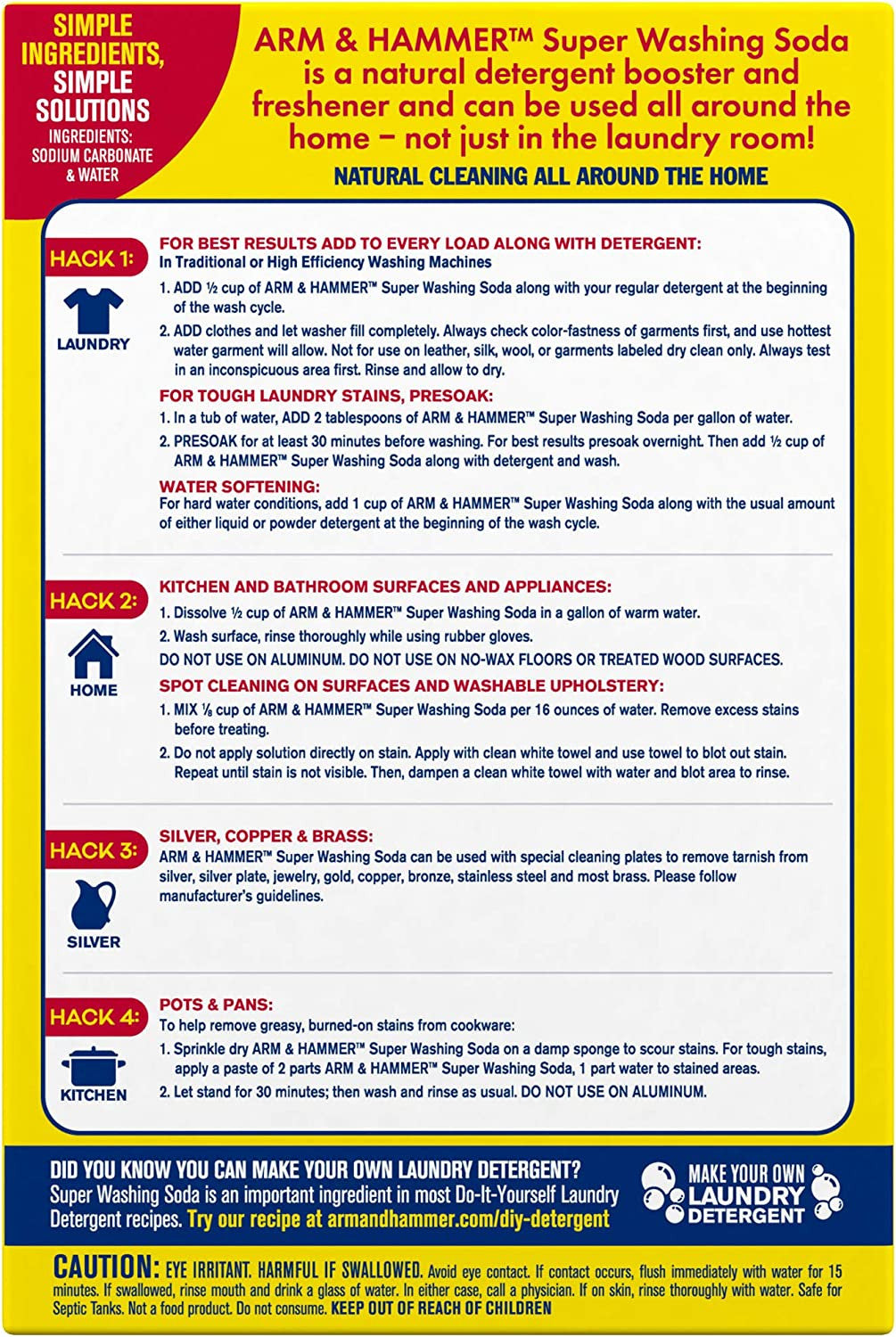 Super Washing Soda Household Cleaner and Laundry Booster, 55 Oz Box