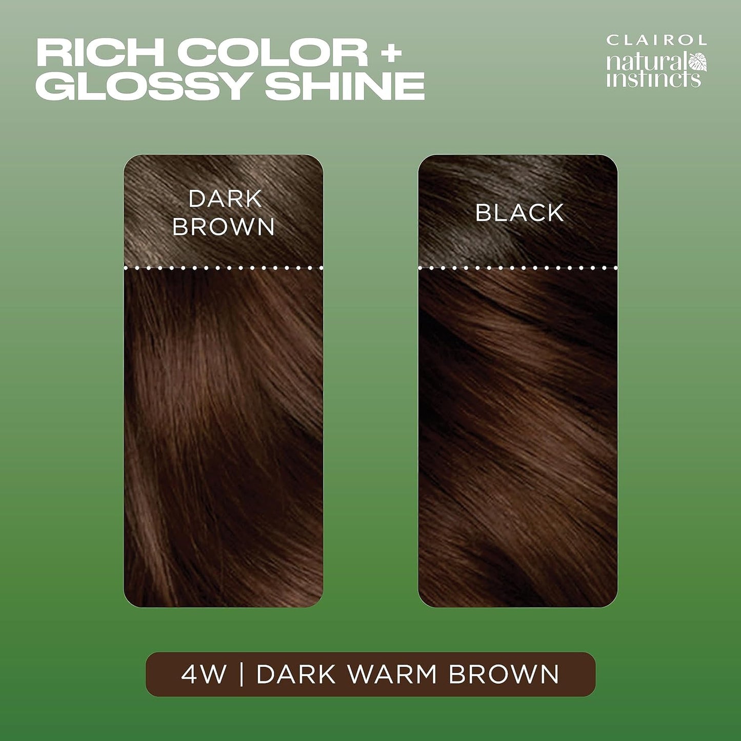 Natural Instincts Demi-Permanent Hair Dye, 4W Dark Warm Brown Hair Color, Pack o