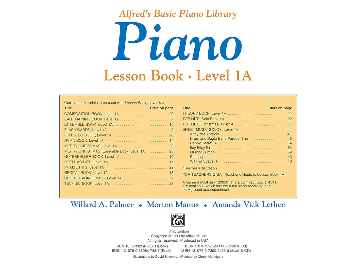 Alfred'S Basic Piano Library Lesson Book, Bk 1A (Alfred'S Basic Piano Library, B