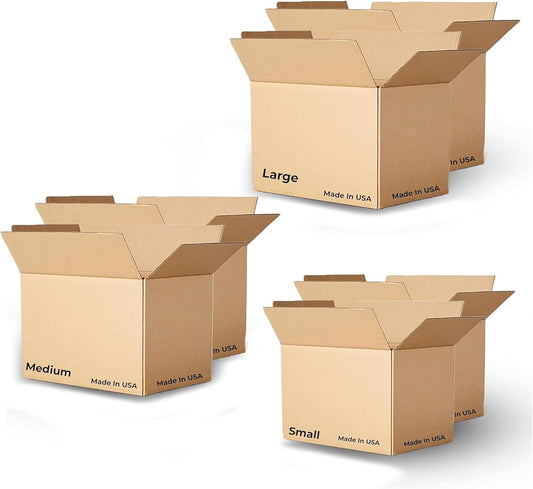 6 Pack Sturdy Cardboard Moving Boxes 12X12X12 – Durable Shipping, Packing, and S
