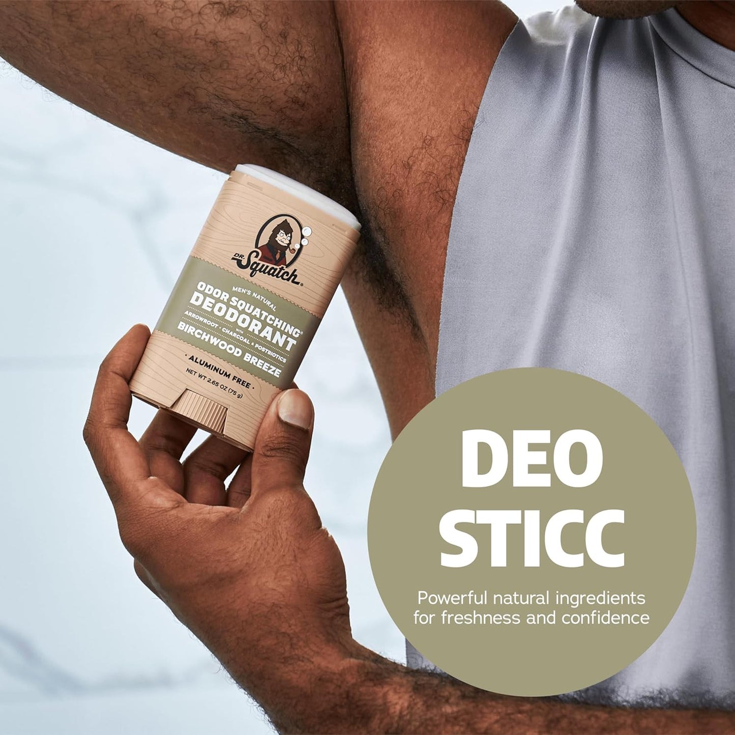 Natural Deodorant for Men - Odor-Squatching Aluminum Free - Birchwood Breeze (2.