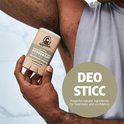 Natural Deodorant for Men - Odor-Squatching Aluminum Free - Birchwood Breeze (2.