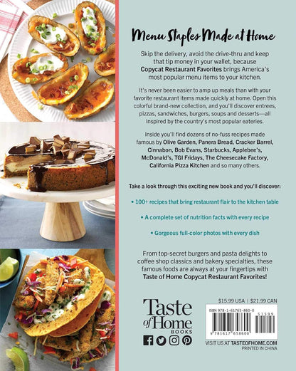 Taste of Home Copycat Restaurant Favorites: Restaurant Faves Made Easy at Home (