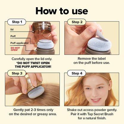 Tap Secret Dry Shampoo Powder with Biotin - Tap Secret Blonde | Strengthening &