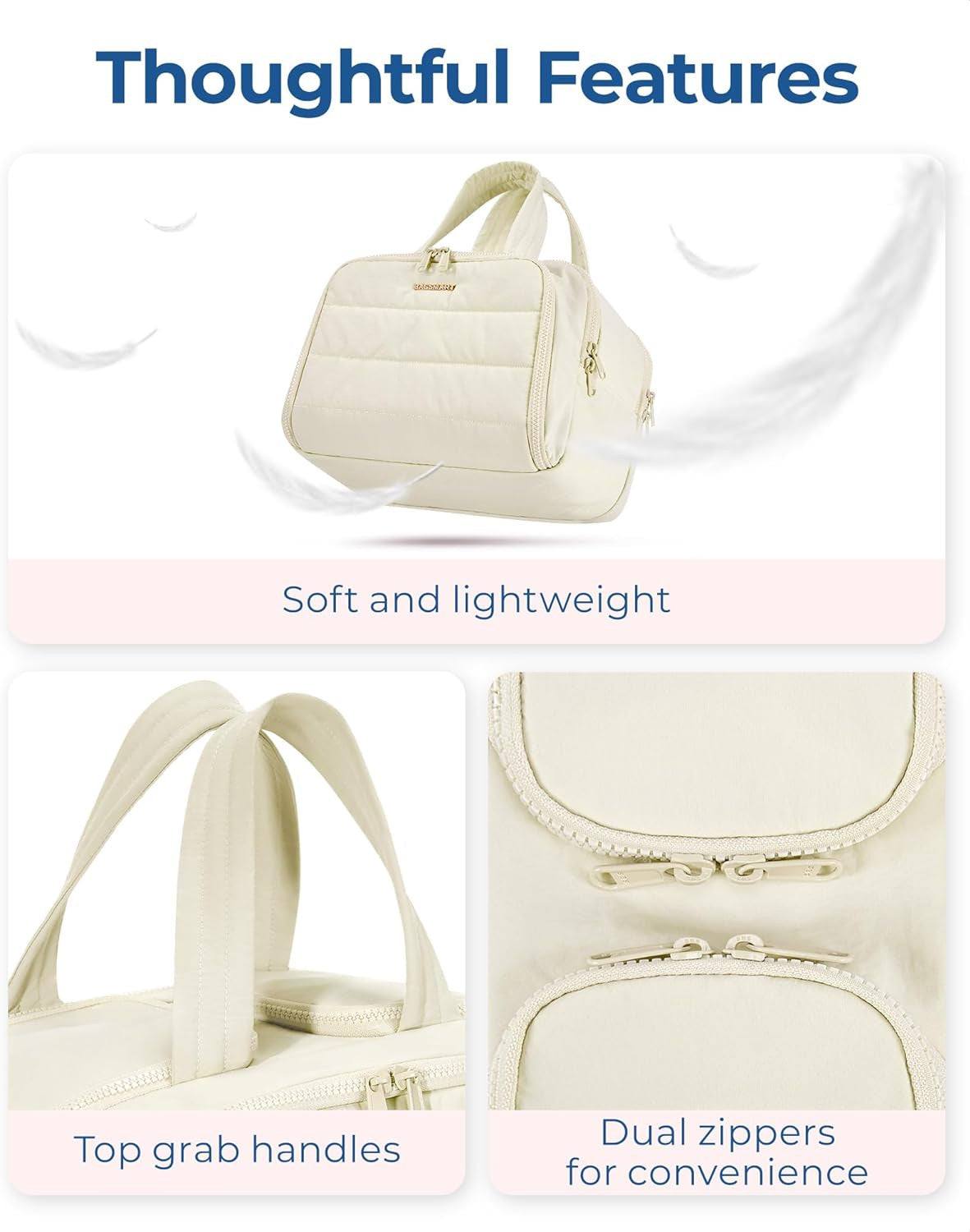 Travel Toiletry Bag, Lightweight Large Wide-Open Travel Bag for Women, Puffy Cos