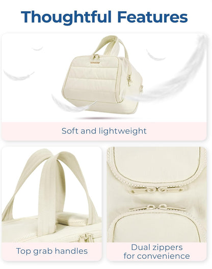 Travel Toiletry Bag, Lightweight Large Wide-Open Travel Bag for Women, Puffy Cos