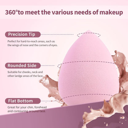 5 Pcs Makeup Sponge Set, Latex-Free Makeup Sponges for Foundation, Multi-Colored