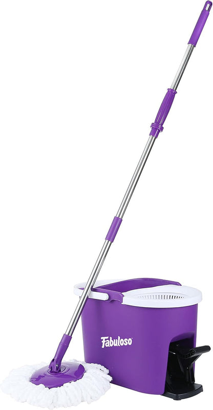 Spin Mop and Bucket, Hands-Free Wringing Spin Bucket - Machine Washable and Repl