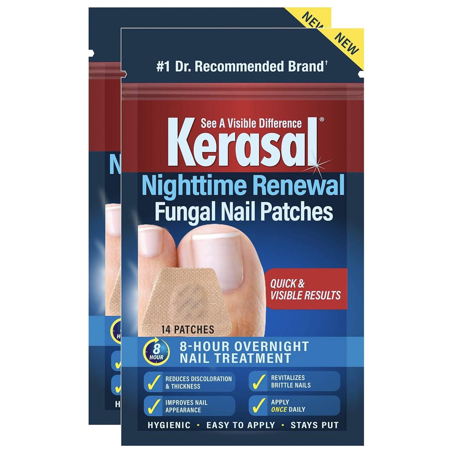 Nighttime Renewal Fungal Nail Patches - 14 Patch Twin Pack - Overnight Nail Repa