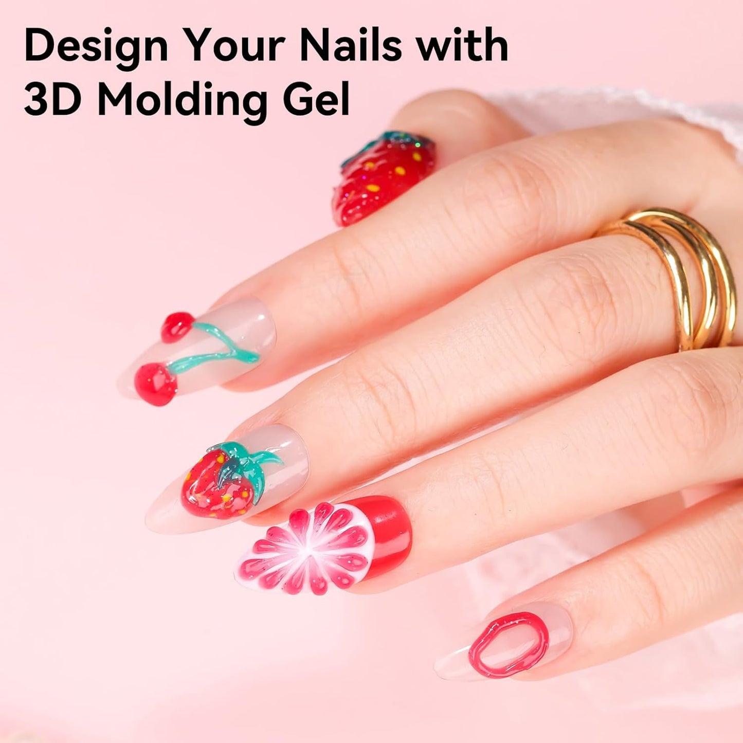 3D Gel Nail Art: 3D Sculpting Gel for Nail Art Design 15Ml 3 in 1 No Wipe Gel Po