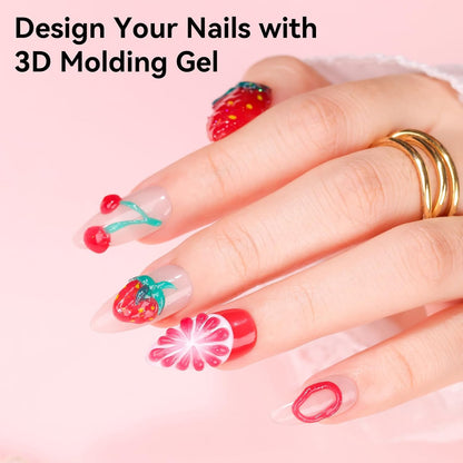 3D Gel Nail Art: 3D Sculpting Gel for Nail Art Design 15Ml 3 in 1 No Wipe Gel Po