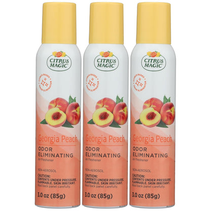 Odor Eliminating Air Freshener Spray, Georgia Peach, 3-Ounce, Pack of 3
