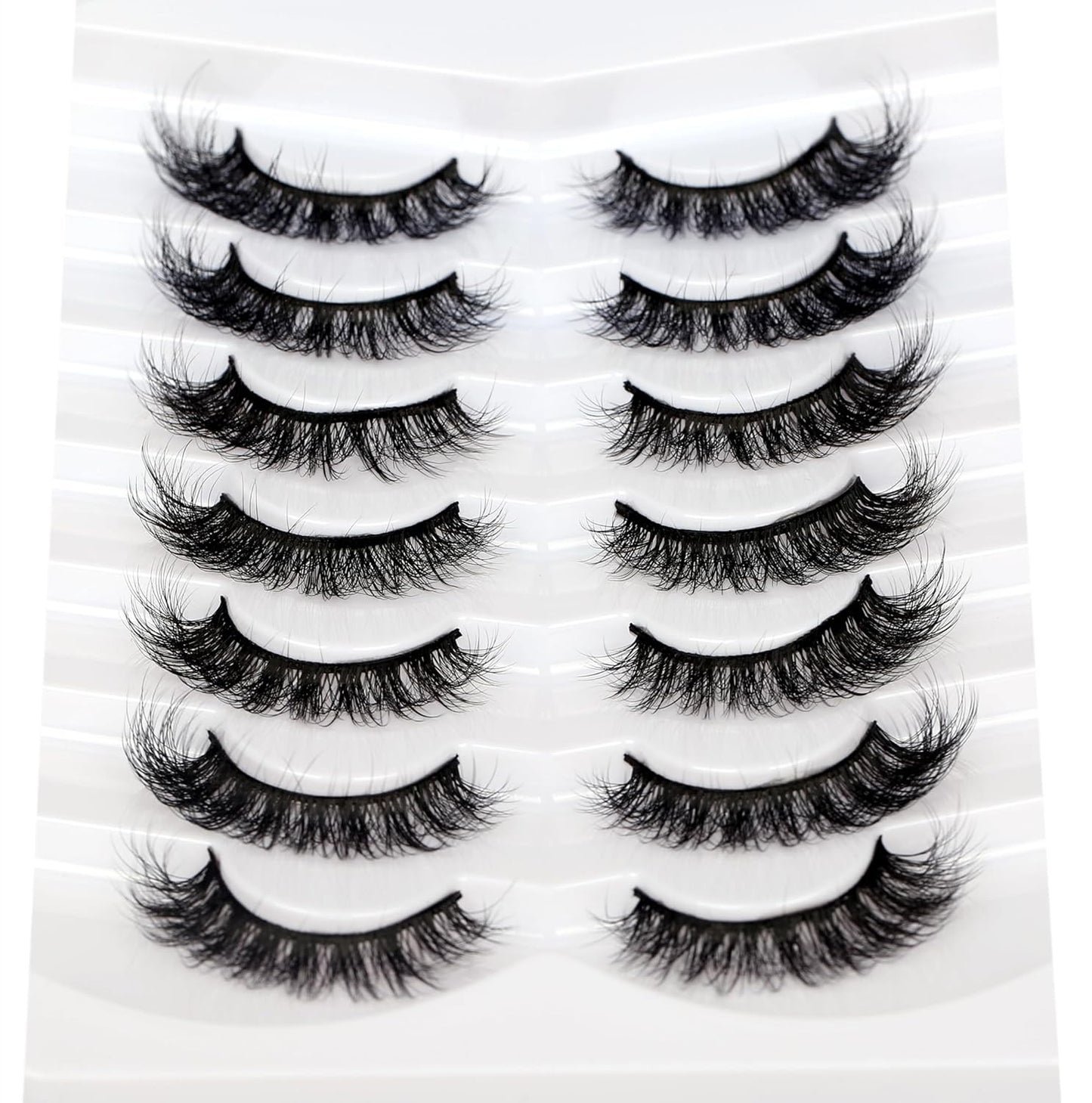 Natural False Eyelashes Cat Eye Look Wispy Clusters 8D Volume Fake Eyelashes Fau