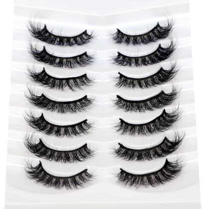 Natural False Eyelashes Cat Eye Look Wispy Clusters 8D Volume Fake Eyelashes Fau