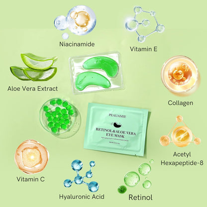 Under Eye Patches with Retinol and Aloe Vera Eye Mask for Dark Circles and Puffi