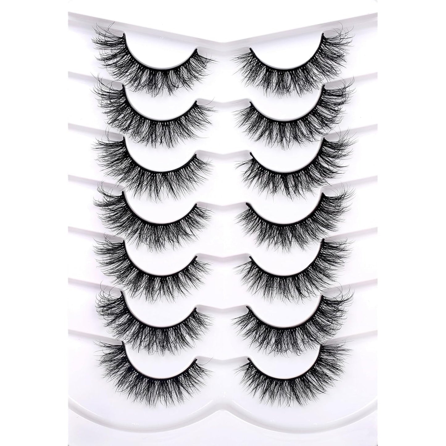 Natural False Eyelashes Cat Eye Look Wispy Clusters 8D Volume Fake Eyelashes Fau