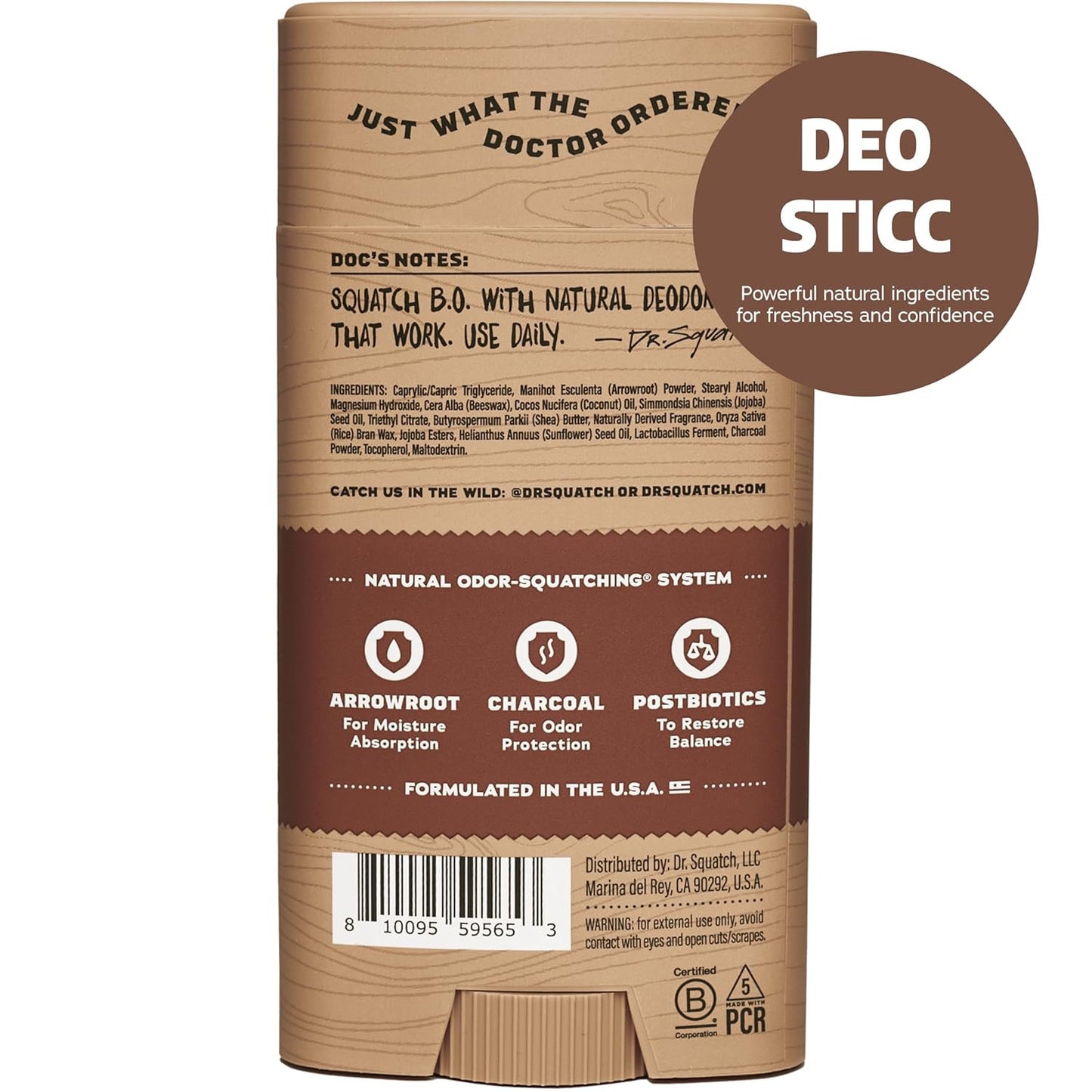 Natural Deodorant for Men - Odor-Squatching Aluminum Free - Maverick Musk (2.65