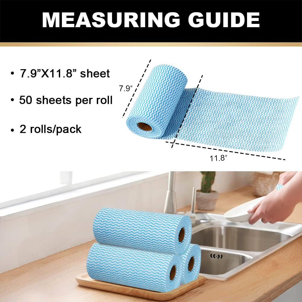 2 Pack Upgraded Reusable Cleaning Cloths Extra Thick Durable Disposable Cleaning