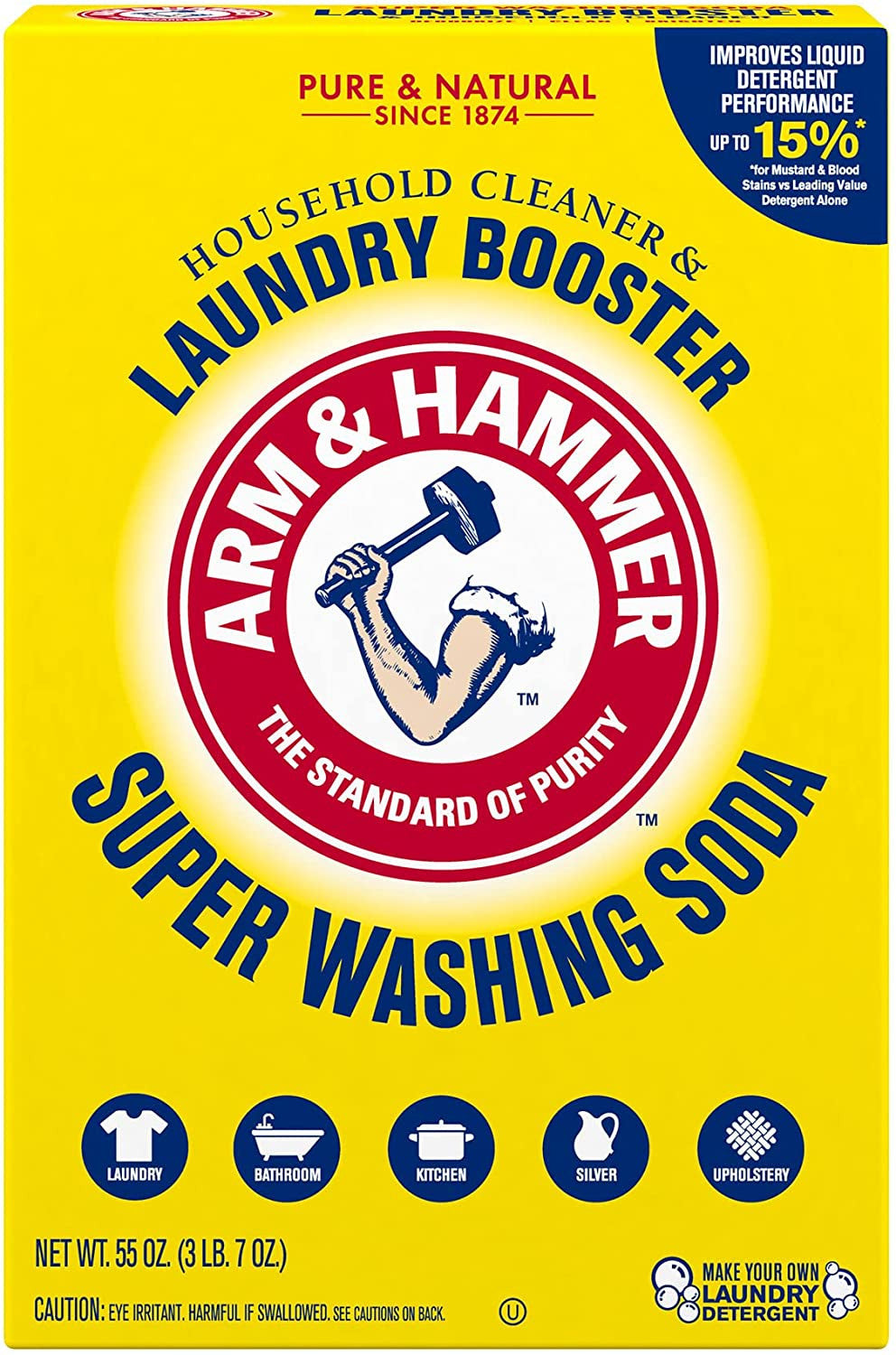 Super Washing Soda Household Cleaner and Laundry Booster, 55 Oz Box