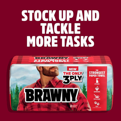 Tear-A-Square 3-Ply Paper Towels, 8 Triple Rolls = 24 Regular Rolls, Strong, Abs