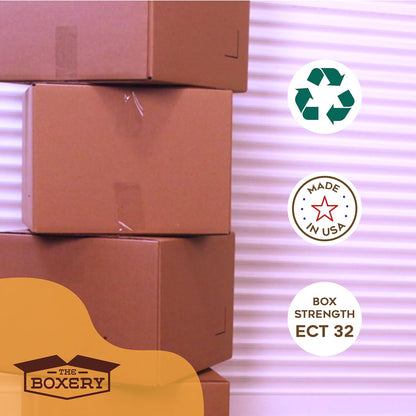 12"X8"X7" Brown/Kraft Corrugated Cardboard Shipping Boxes 25-Pack | Mailing, Pac