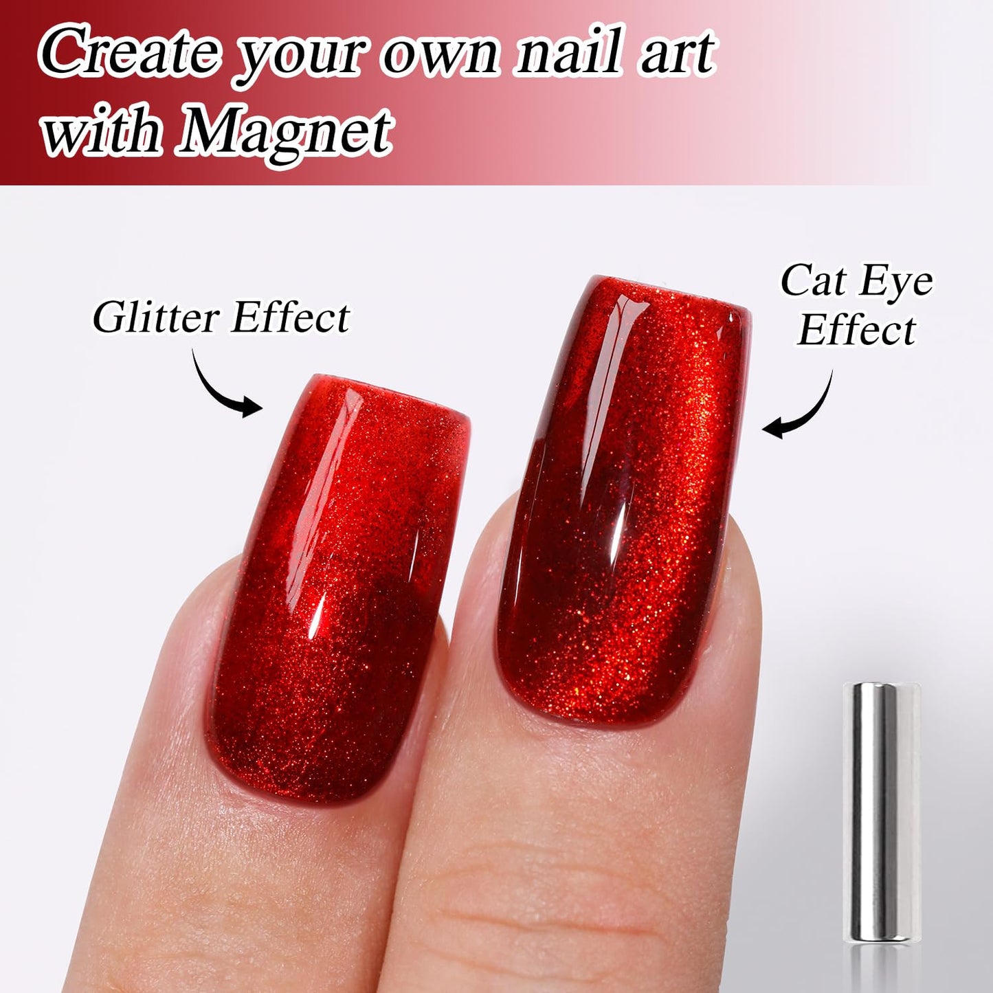 0.5 OZ Cat Eye Gel Polish with Magnet 15ML Holographic Glitter Shimmer Transluce