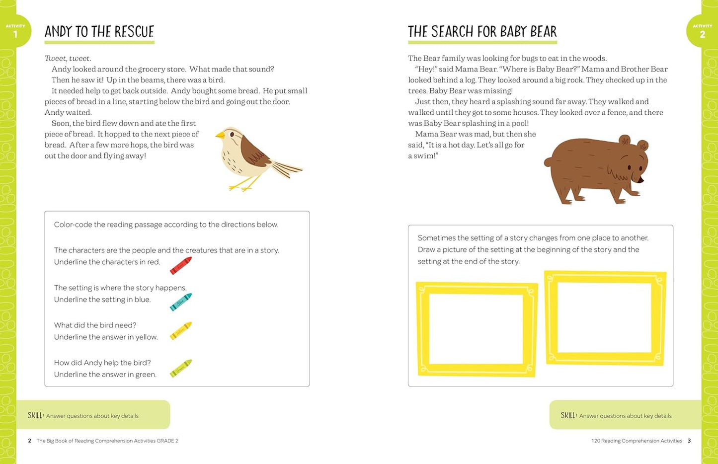 The Big Book of Reading Comprehension Activities, Grade 2: 120 Activities for Af