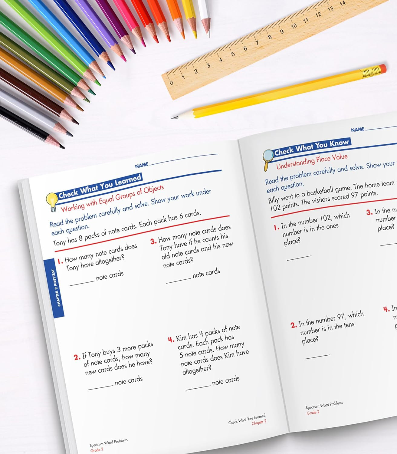 Spectrum Word Problems 2Nd Grade Math Workbook, Addition, Subtraction, Word Prob