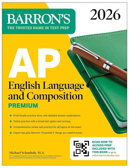 AP English Language and Composition Premium, 2026: Prep Book with 8 Practice Tes