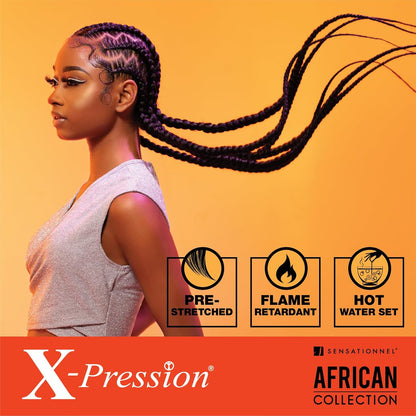 X-Pression Prestretched Braiding Hair - 3X Braid 58 Inch All Kanekalon Flame Ret