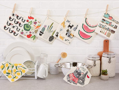 Swedish Dishcloths for Kitchen & Cleaning, Reusable, Machine Washable & Dishwash