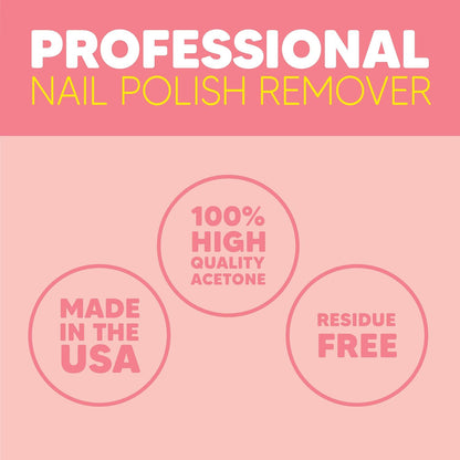 100% Pure Acetone Nail Polish Remover Kit with 7 Inch Nail File, 16 Fl Oz - Made