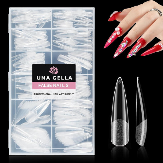XXL Stiletto Nail Tips, 312Pcs Pre-Shape Extra Long Stiletto Nails Tips Half Mat