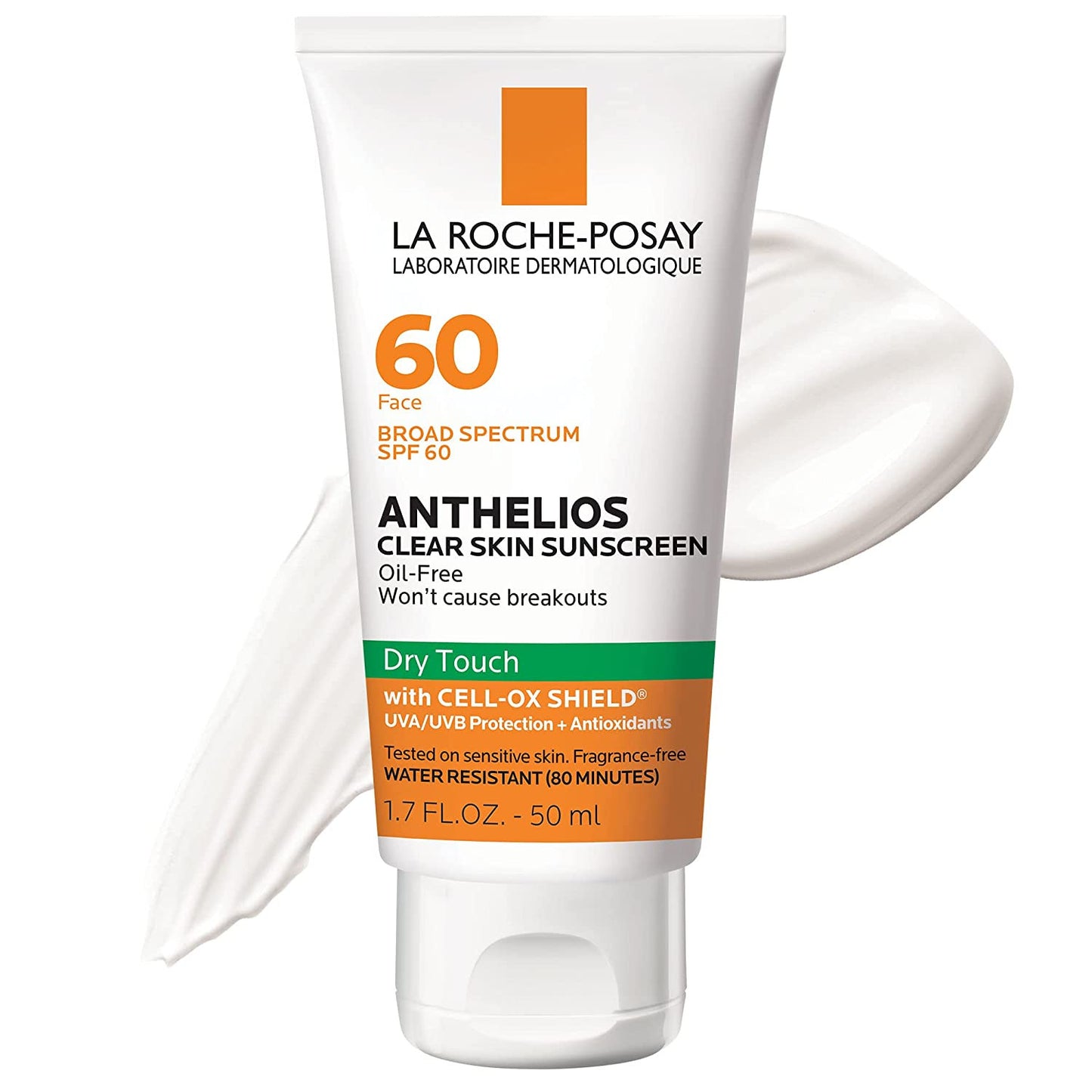 Anthelios Clear Skin Sunscreen Dry Touch SPF 60, Oil Free Sunscreen for Face, Oi