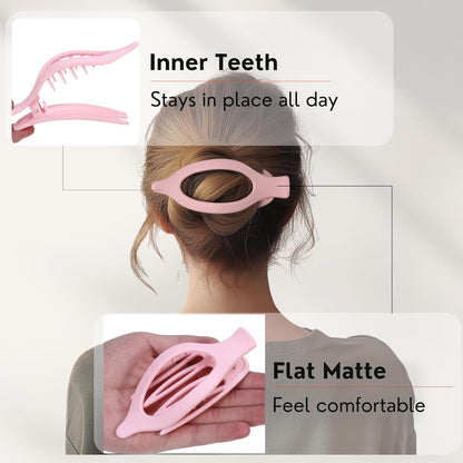 8 Pack Pastel Flat Hair Clips for Girls – Cute Matte Claw Clips in Pink, Blue, G